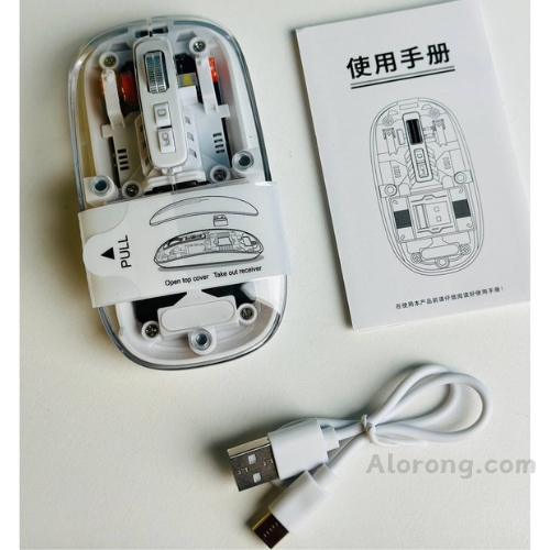 GearUP WM30 Transparent Crystal 2.4G + Bluetooth Magnetic Wireless Mouse